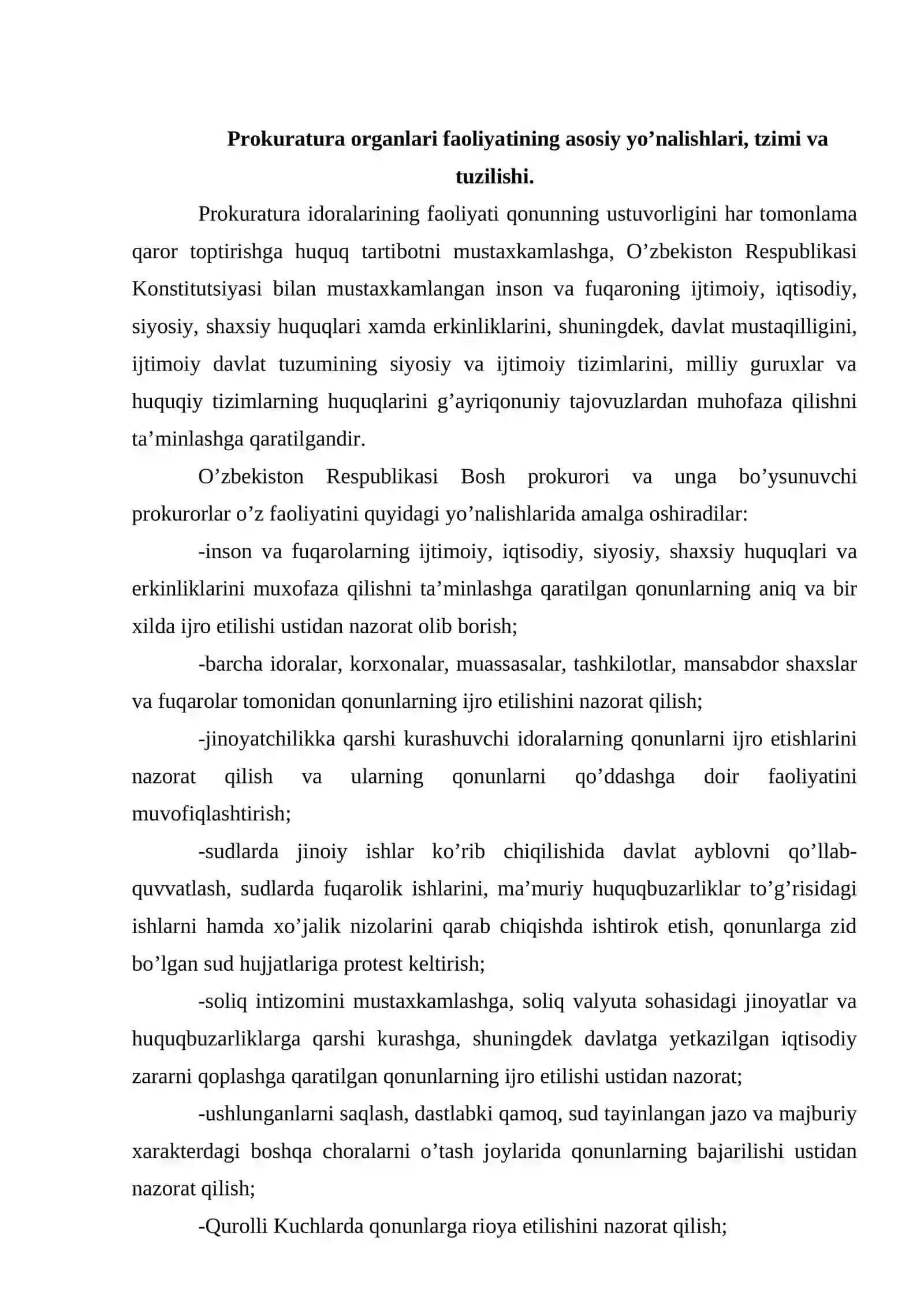 O'zbekiston prokuratura organlarining tuzilishi va tizimi 4