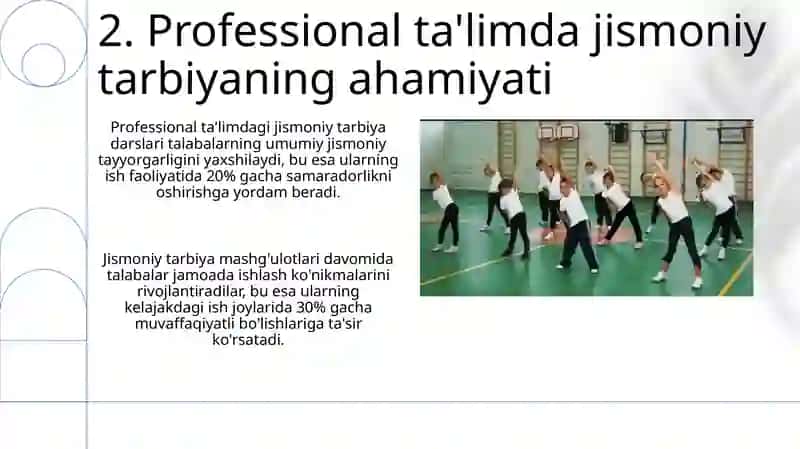 Professional ta'limada jismoniy tarbiya darslari 4