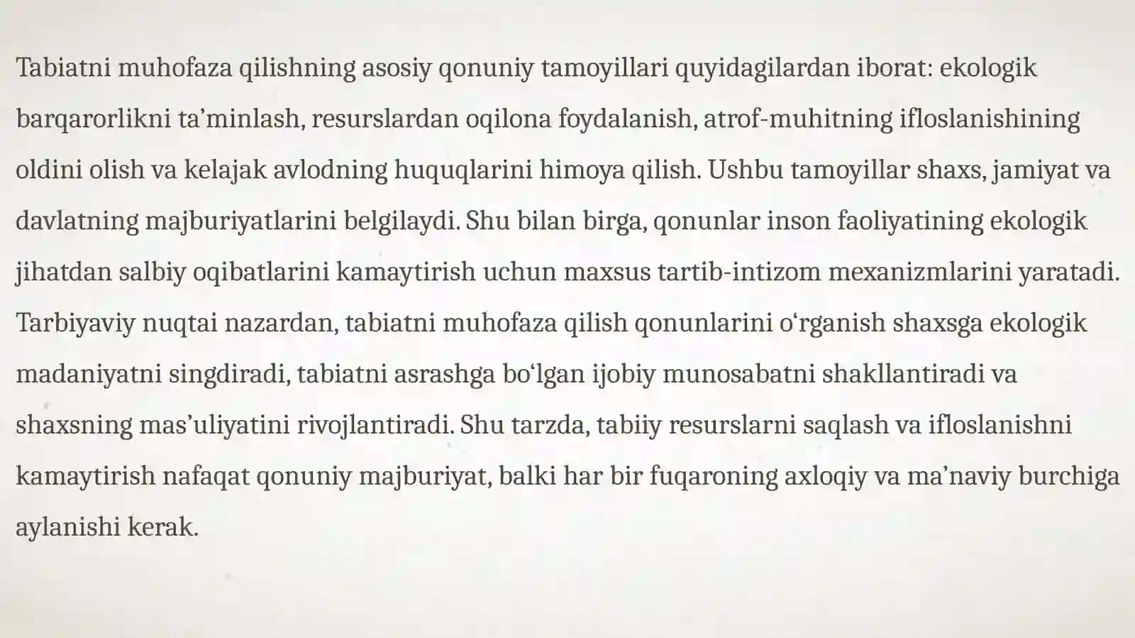Tabiatni muhofaza qilish tushunchasi va qonuniy asoslari 4