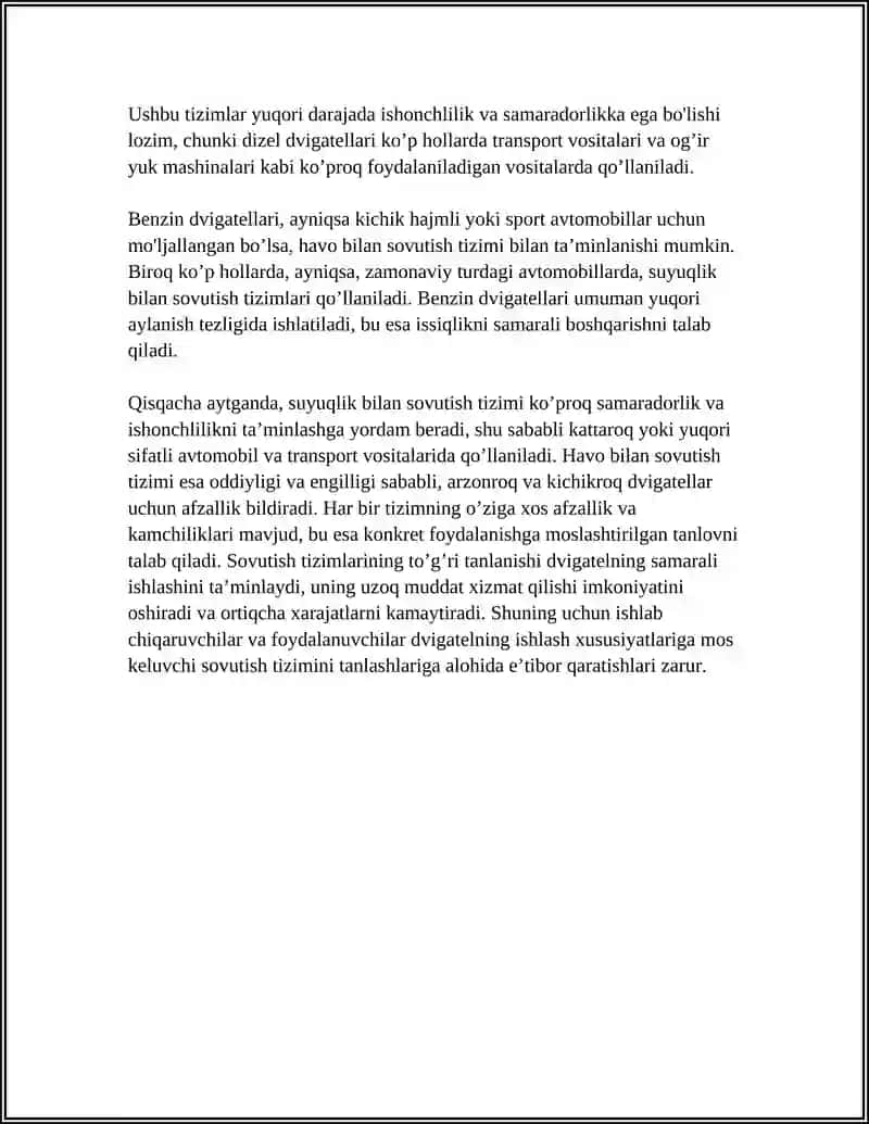 Dizel va benzin dvigatellarida sovutish tizimlari 4