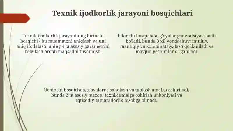 Texnik ijodkorligini oʻziga xos xususiyatlari 4