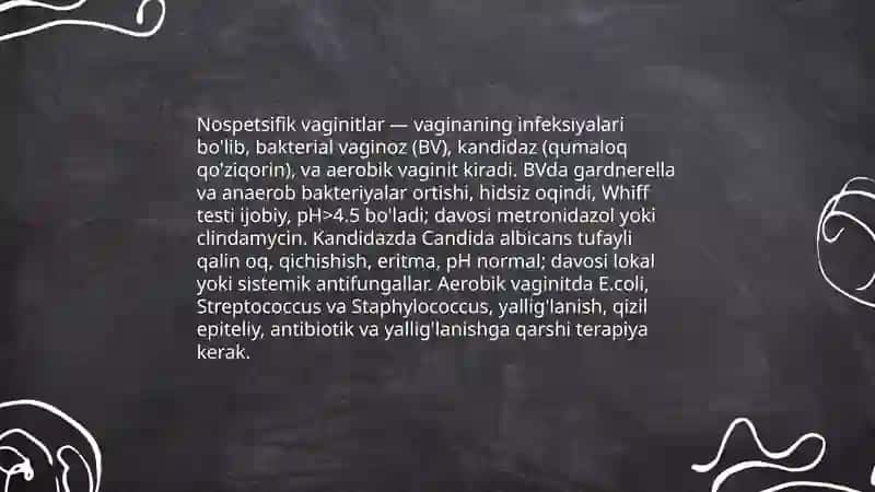 Ayollar jinsiy azolarining spetsifik va nospetsifik infeksiyalari 4