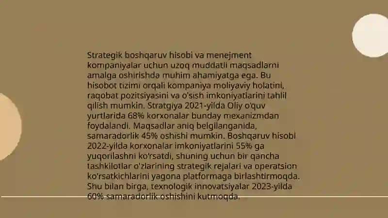 Strategik boshqaruv hisobining mohiyati, mazmuni va vazifalari 4