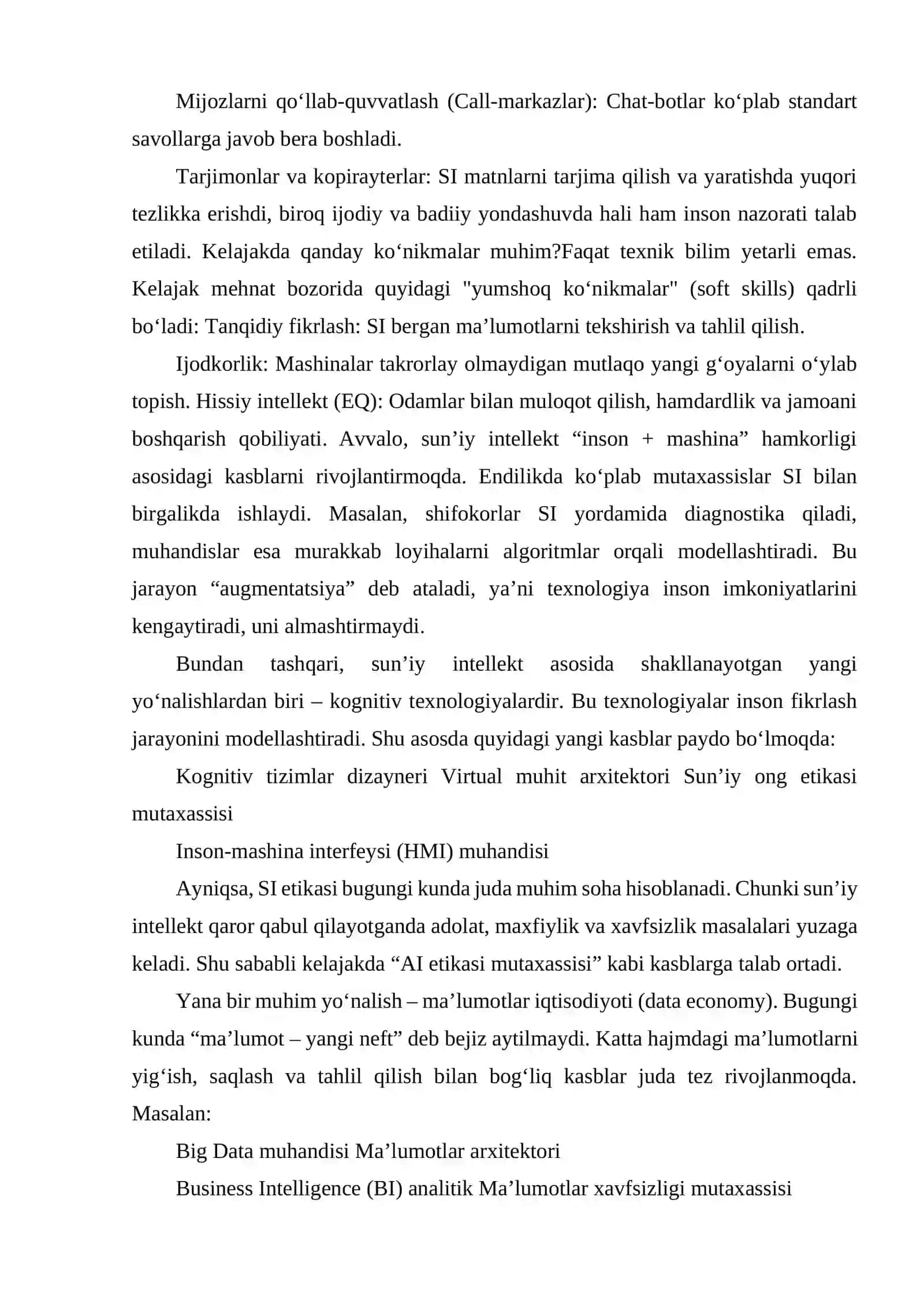 SUN’IY INTELLEKT VA KELAJAK KASBLARI 4