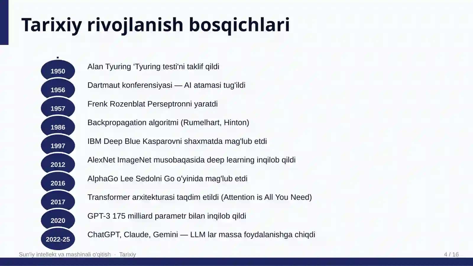 Sun'iy intellekt va mashinali o'qitish 4