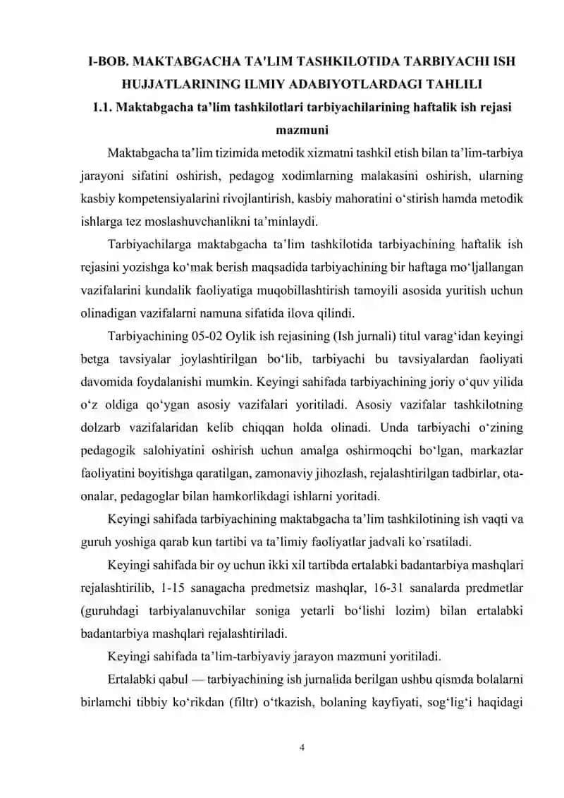 Maktabgacha ta'lim tashkilotida tarbiyachi ish hujjatlari. 4