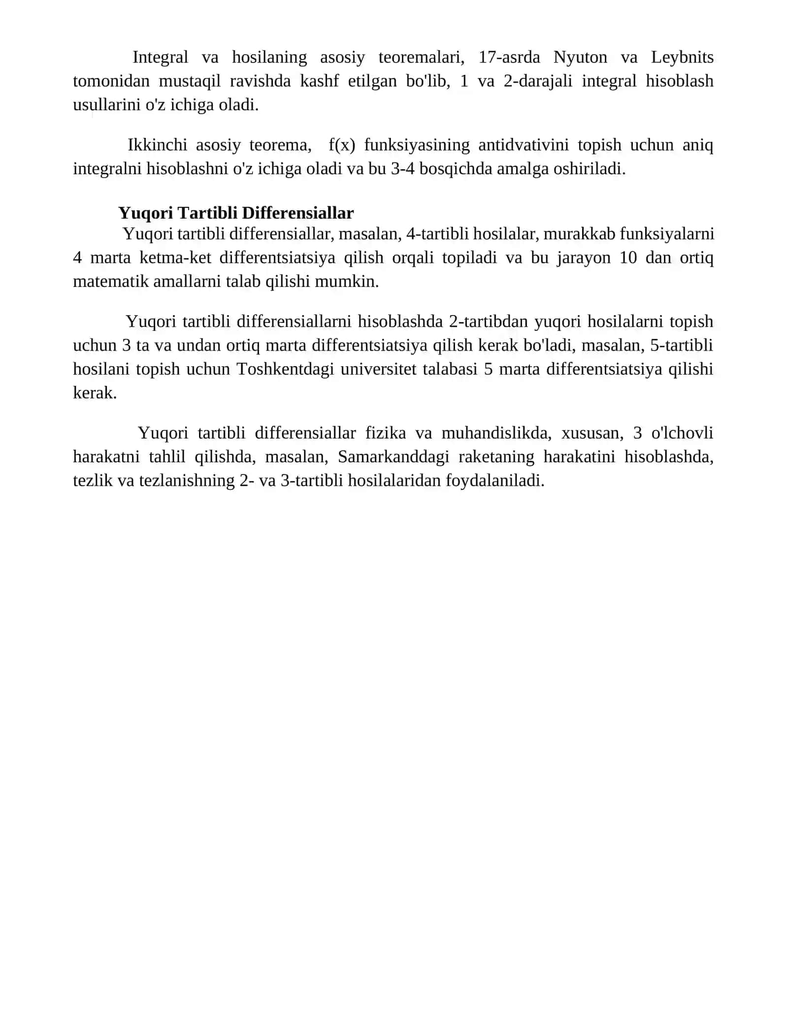 Differensial hisobning asosiy teoremalari rejali 4