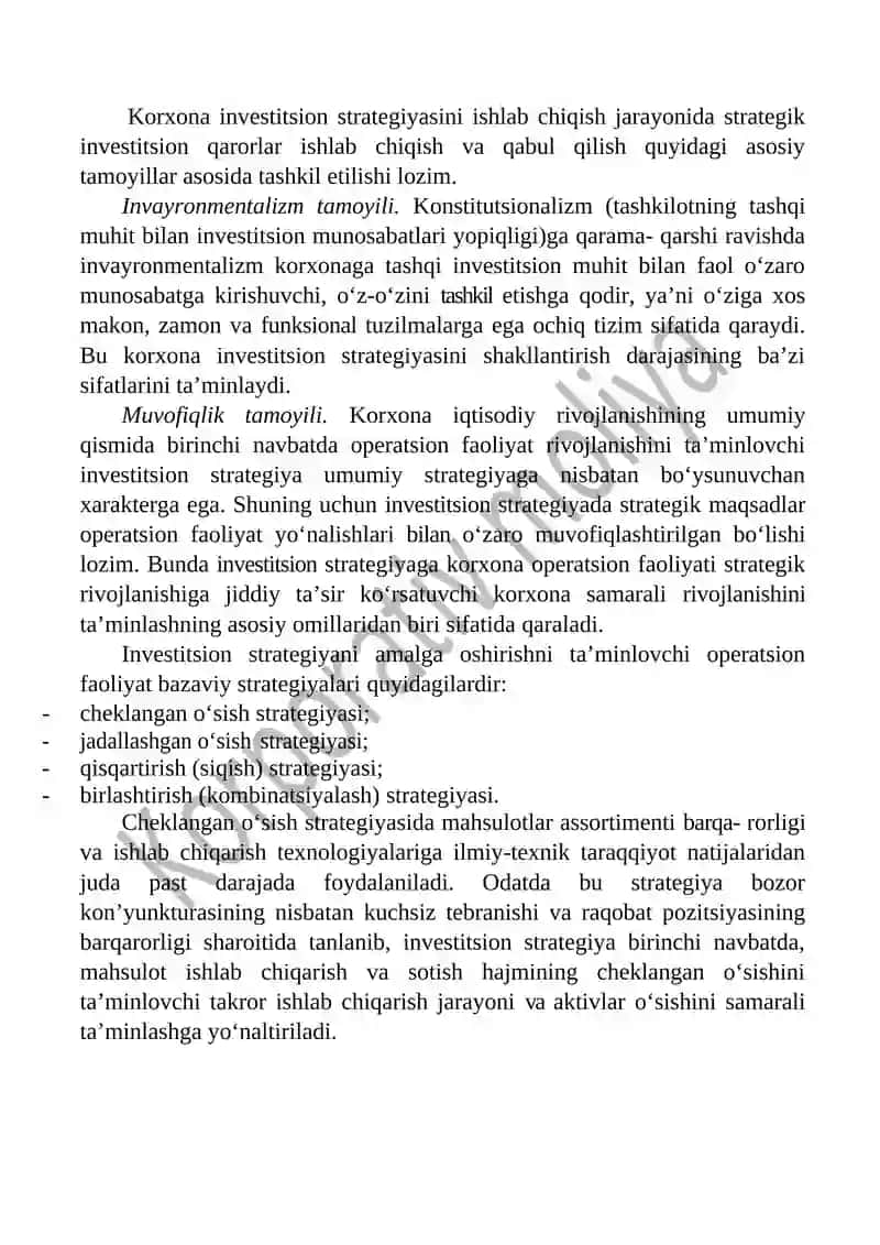 SOF JORIY QIYMAT USULLARI BOʻYICHA INVESTITSION QARORLARNI QABUL QILISH 4