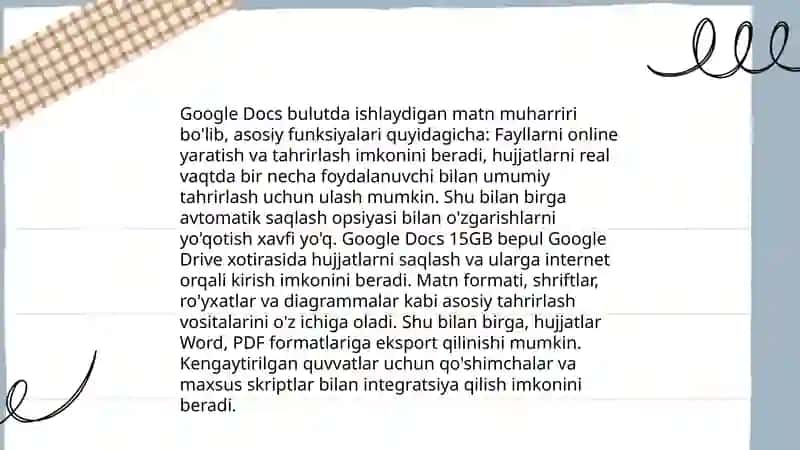 Google Docs xizmatlari 4