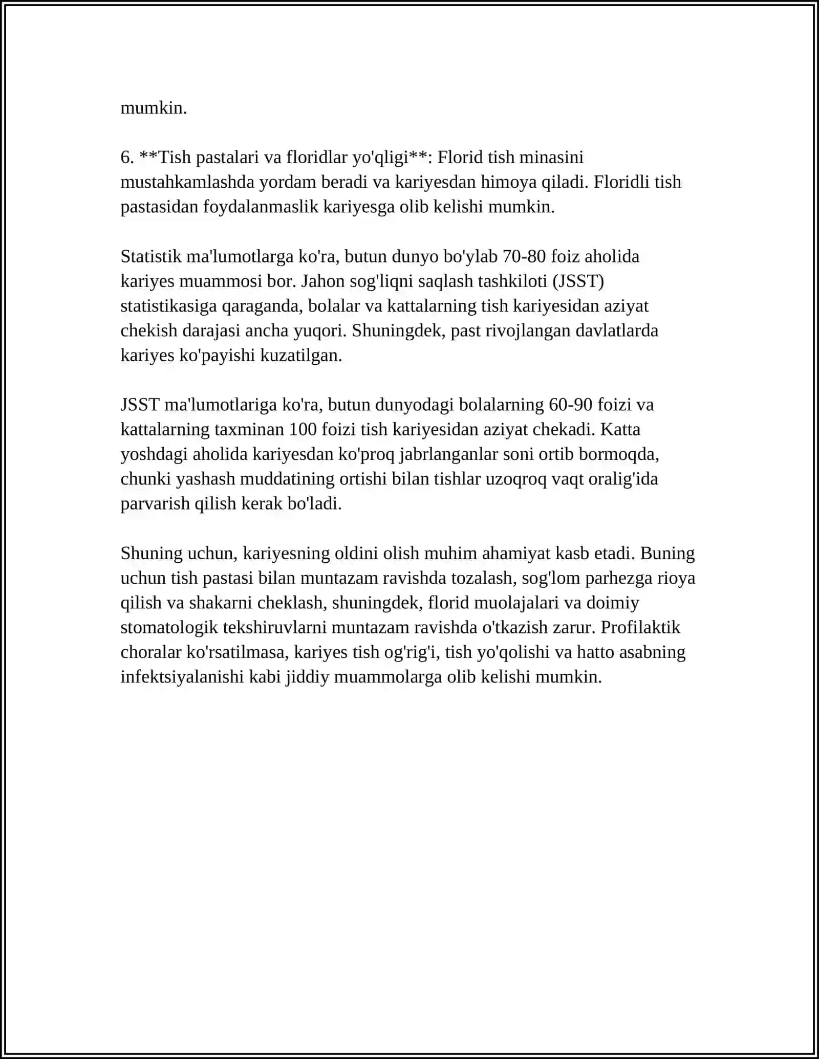 KARIYES HAQIDA TUSHUNCHA. KARIYES KOVAKLARI TASNIFI 4