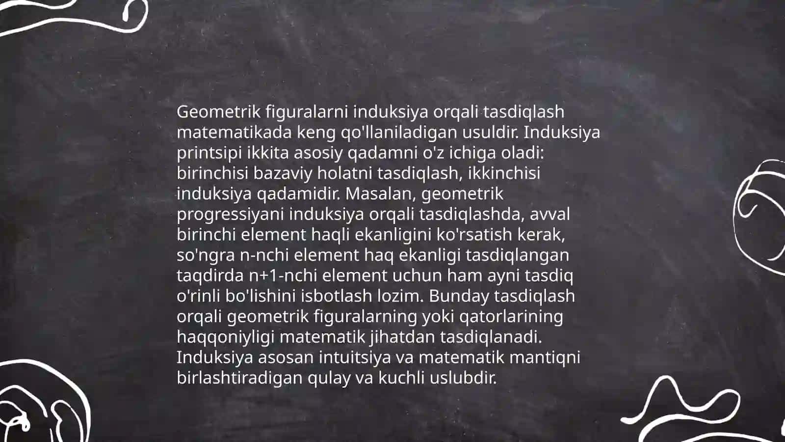 Geometrik isbotlashda matematik induksiyaning tatbiqlari 4