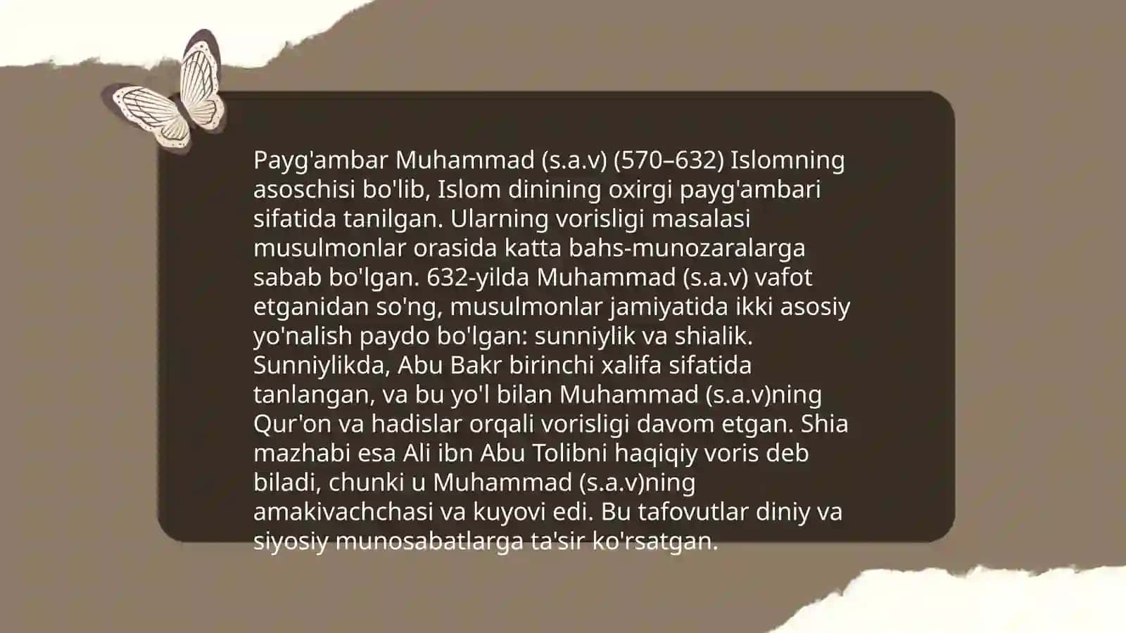 Islom oqimlari va yo’nalishlarining paydo bo’lishi sabablari,e’tiqodidagi bo’linishlarining sabablari va oqibatlari 4