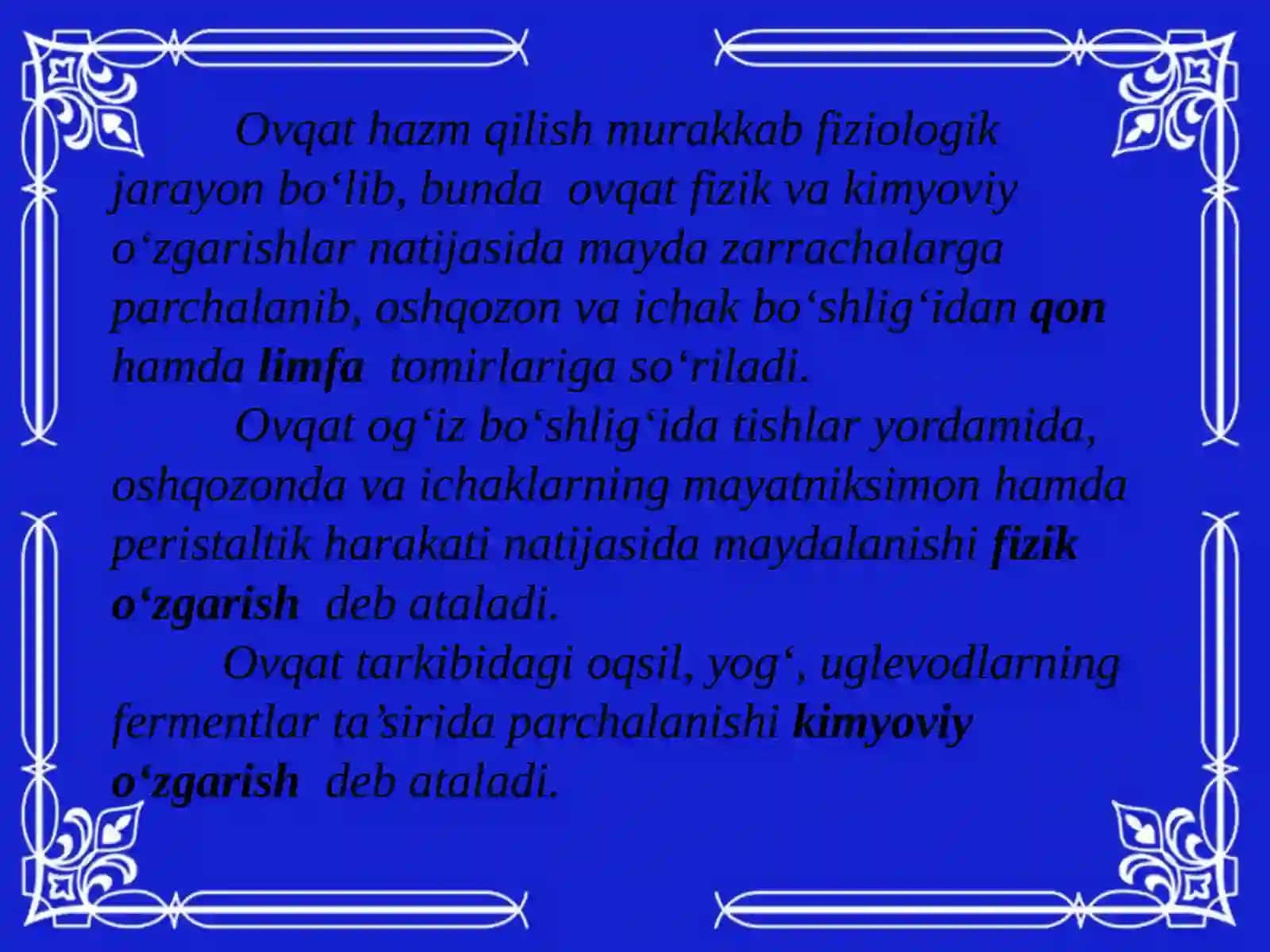 Ovqat hazm qilish organlari sistemasi 4