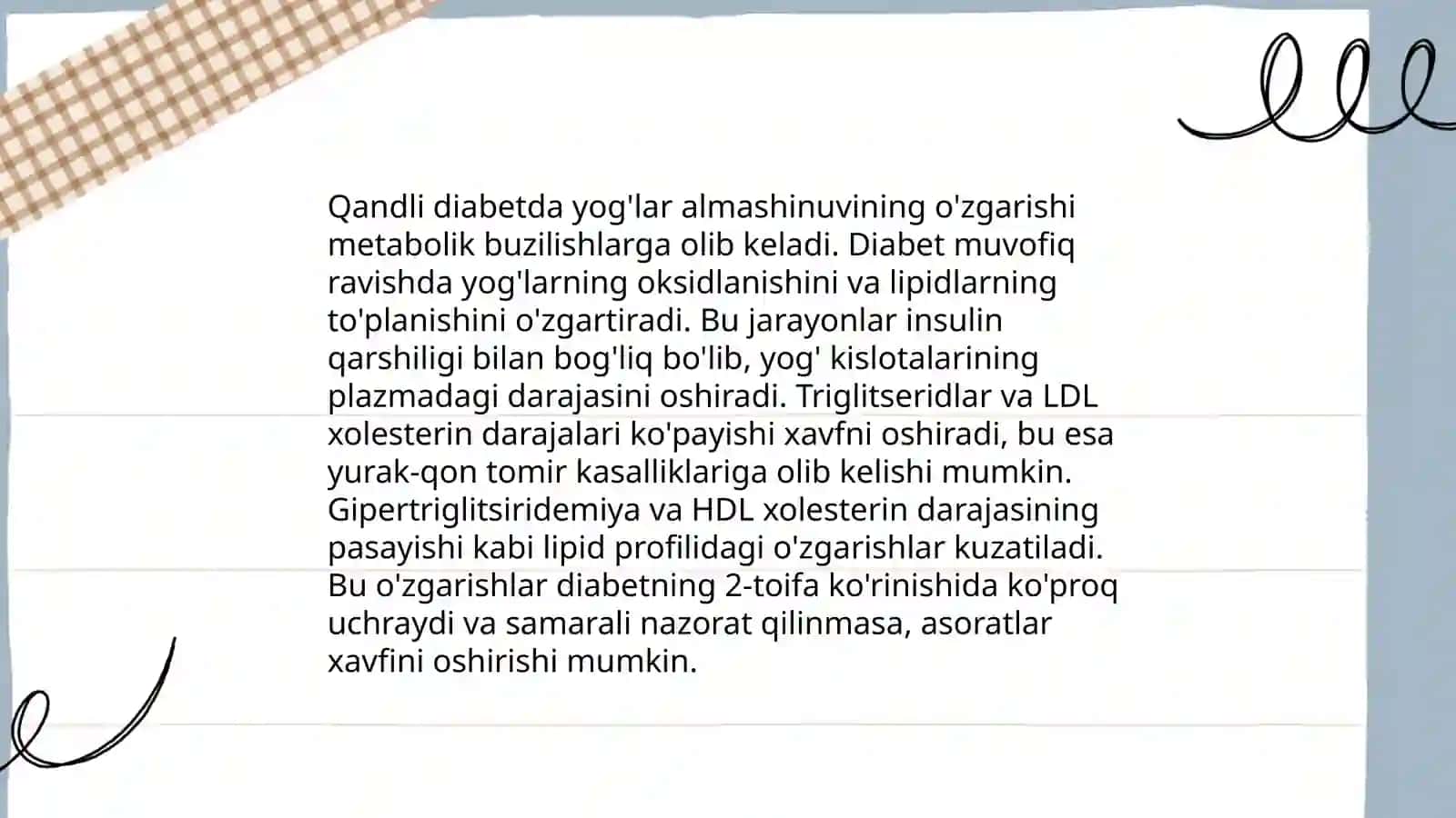 Qandli diabet va karbonsuvlar almashinuvining buzilishi 4