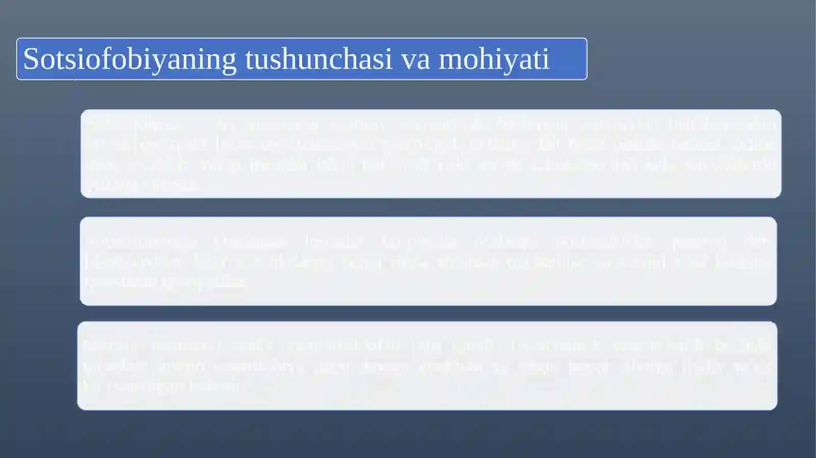 Sotsiofobiyani yengish bo'yicha treninglar 4
