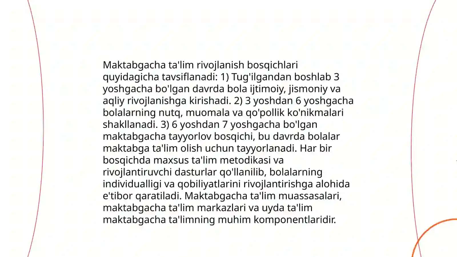 Ilk bolalik davr. Maktabgacha yosh davri va kichik maktab yoshi davri 4
