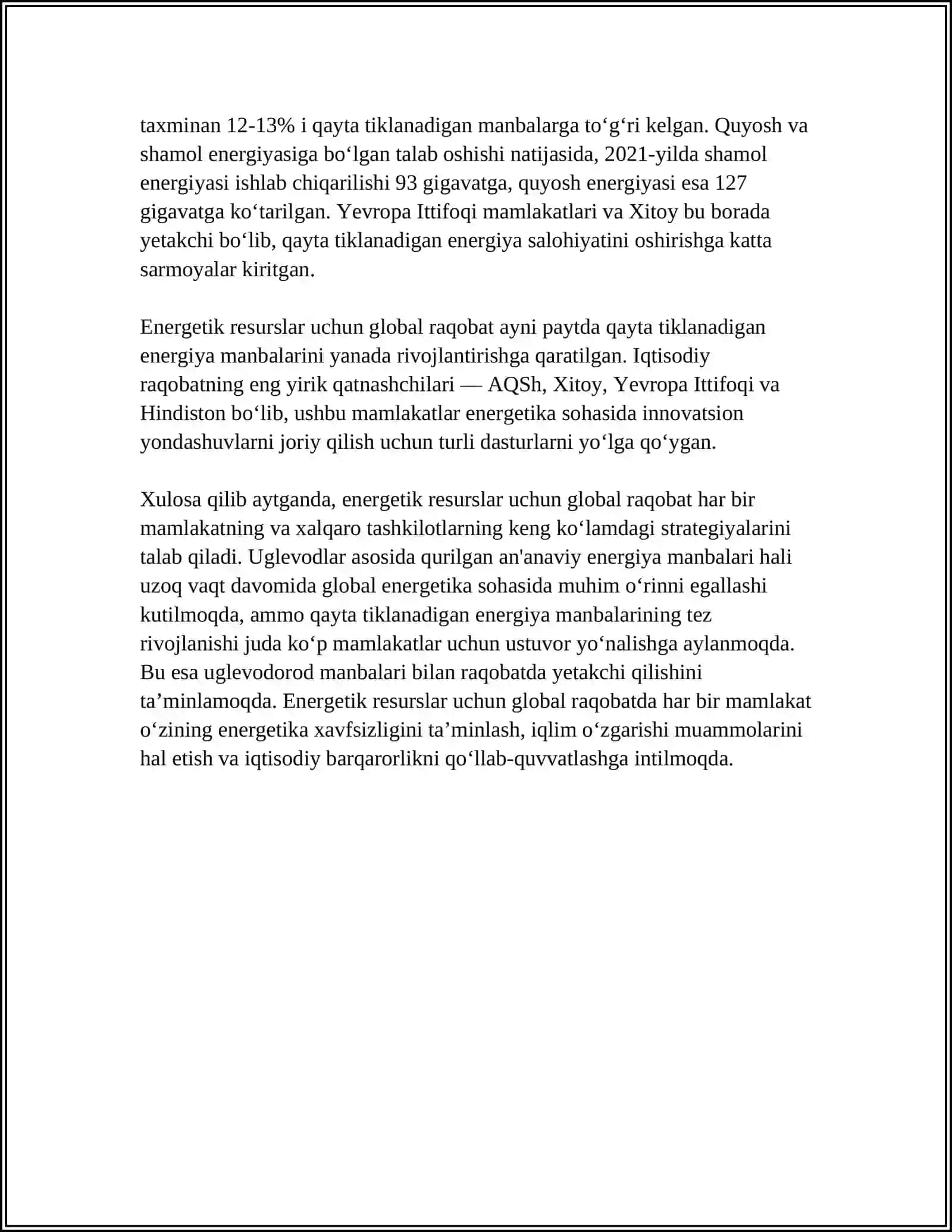 MUSTAQIL ISH Mavzu: OILADAGI ZIDDIYATLAR 4