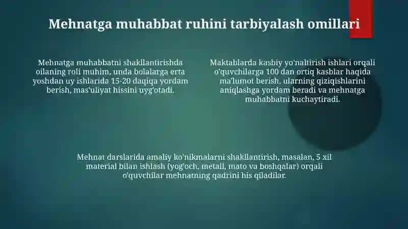 O‘quvchilarning mehnat, jismoniy va estetik tarbiyasi 4