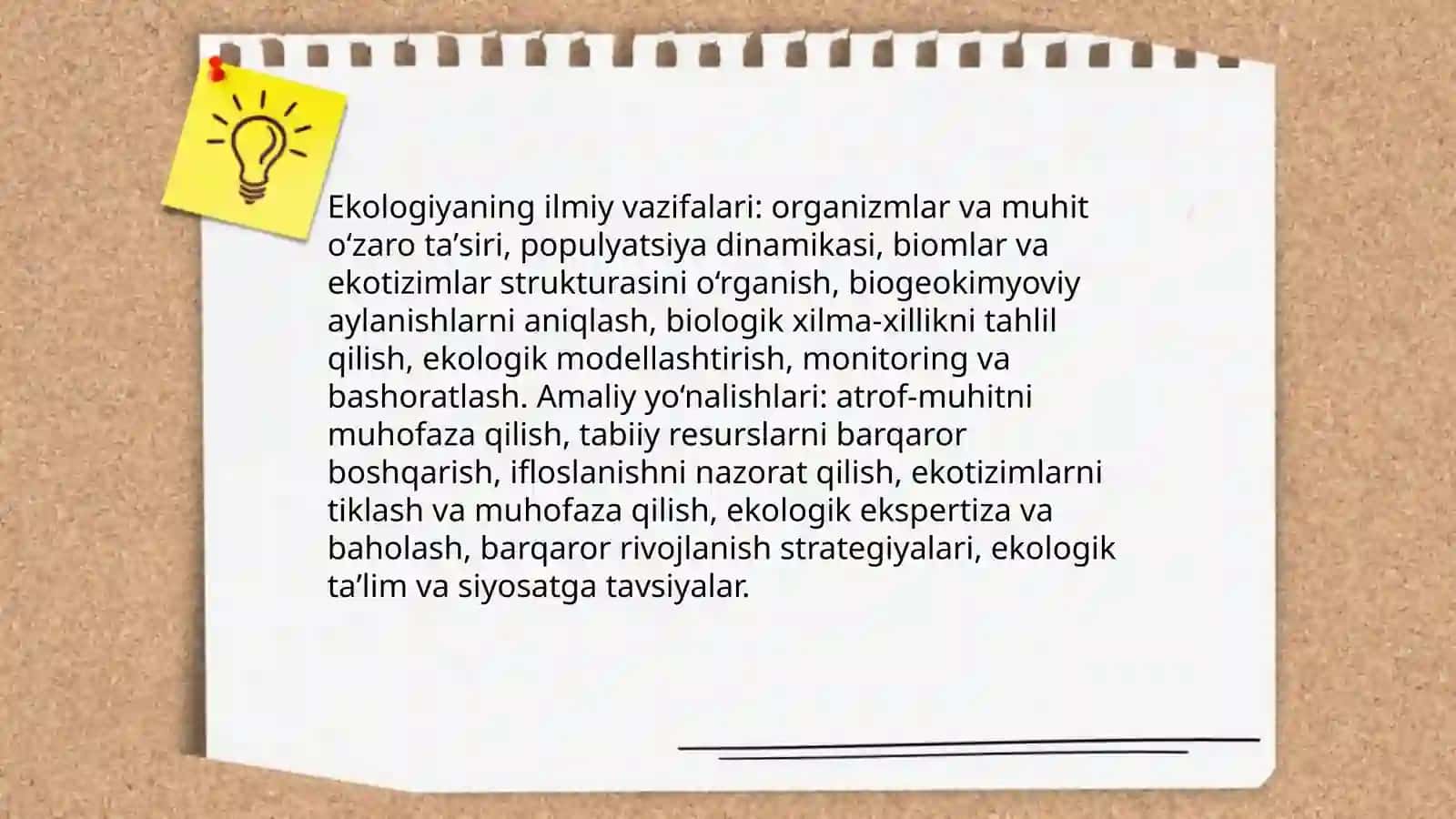 Ekologiya fani va uning vazifalari, bolimlari 4