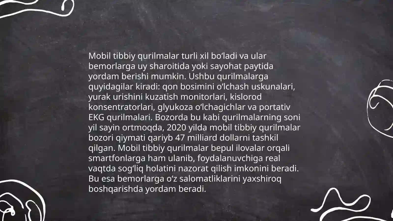 Mobil tibbiy qurulmalar:Telemeditsina uchun ishlatiladigan elektronmoslamalar 4