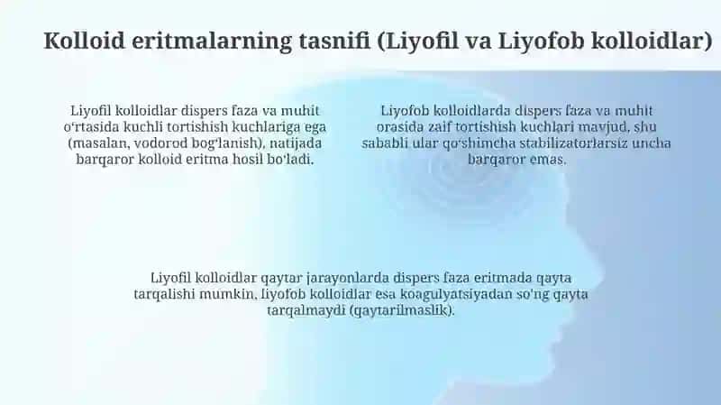 Kolloid eritmalar:tuzilishi sinflanishi va xosisalari 4