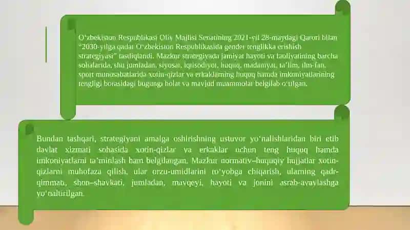 MEHNAT YOSHIDAGI XOTIN QIZLAR IJTIMOIY IQTISODIY MANFAATLARI KAFOLATLARI VA HUQUQLARI MAVZUSI 4