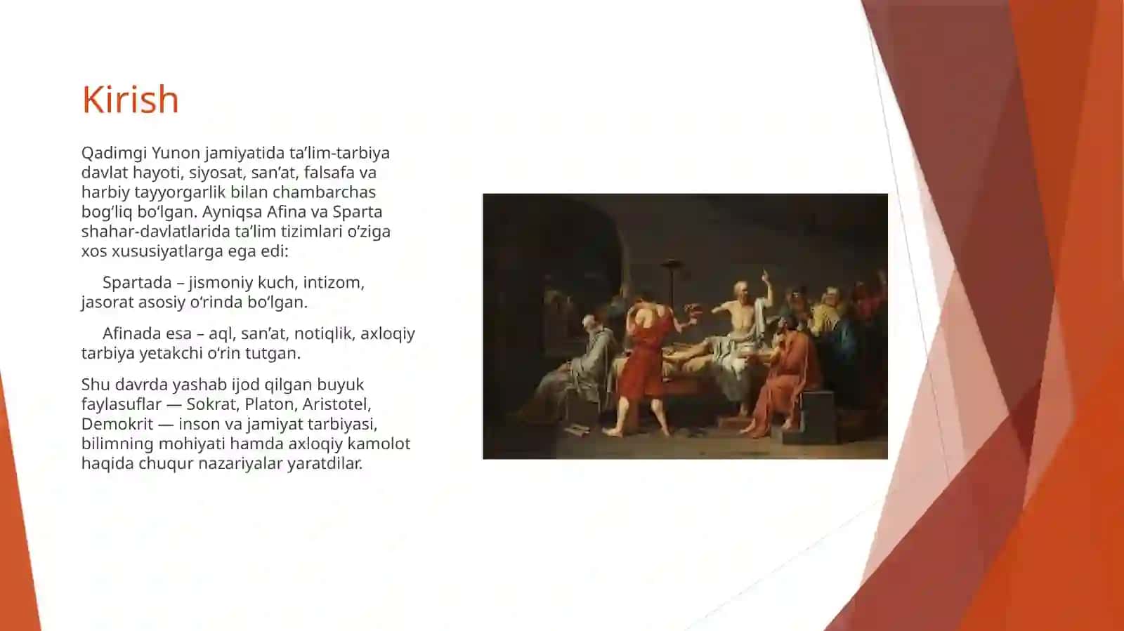 Qadimgi yunon faylasuflarining ta’lim-tarbiya xaqidagi fikrlari 4