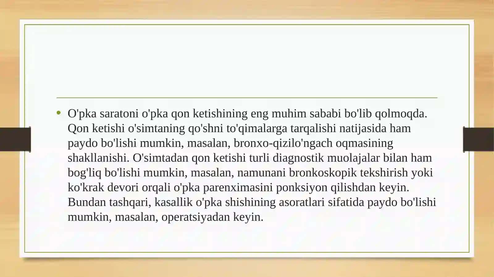 O'pkaqonketishining xususiyatlari 4