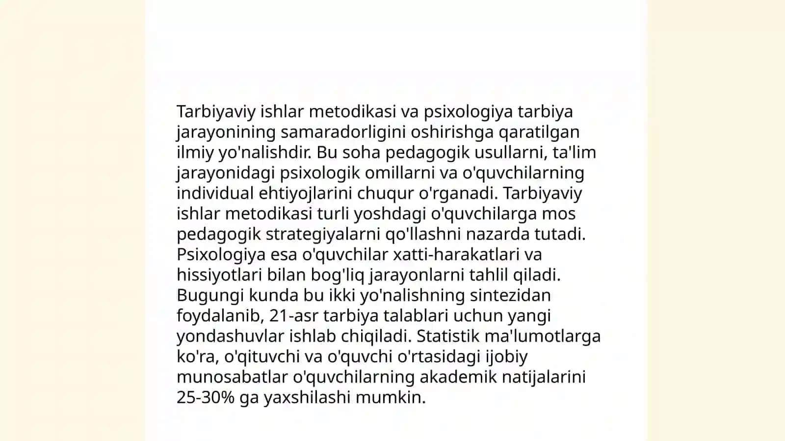 Tarbiyaviy ishlar metodikasining boshqa fanlar bilan bogʻliqligi 4