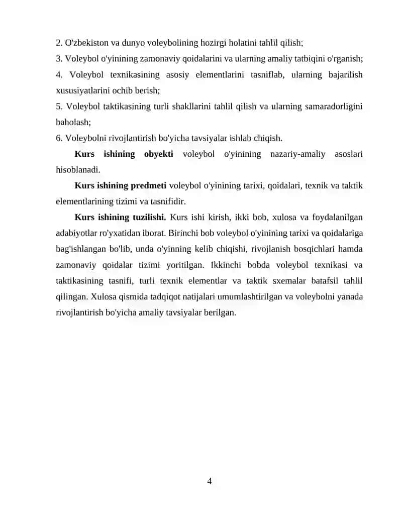 Voleybol o‘yinining tarixi qoidalari texnikasi va taktikasining tasnifi 4