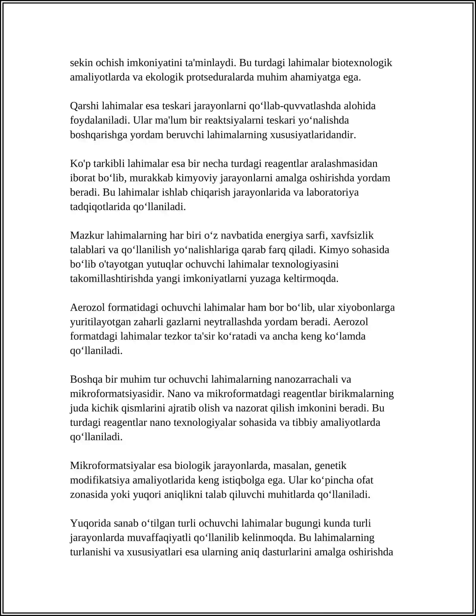 OCHUVCHI LAHIMLAR VA OCHISH USULLARINING TASNIFI 4