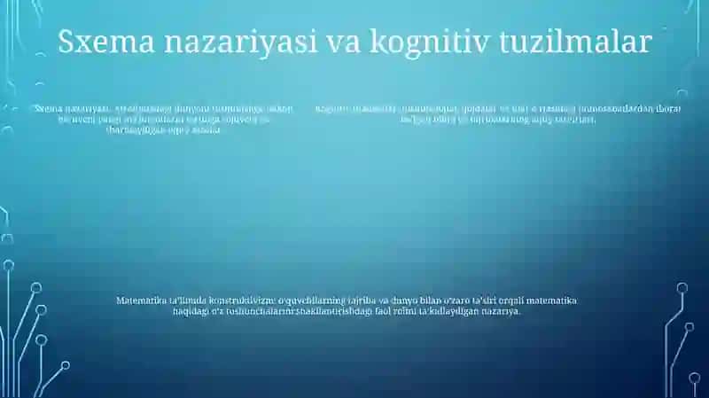 Matematik Tasavvurlarni Shakllantirish Nazariyasi Texnalogiyalari Fanining Nazariy Asoslari 4