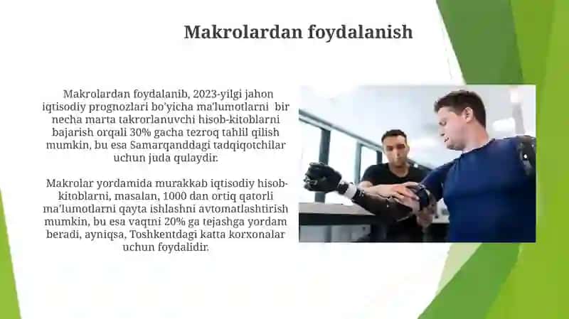 Elektron jadvallar muharrirlarida iqtisodiy ma'lumotlarni qayta ishlash dasturlari 4