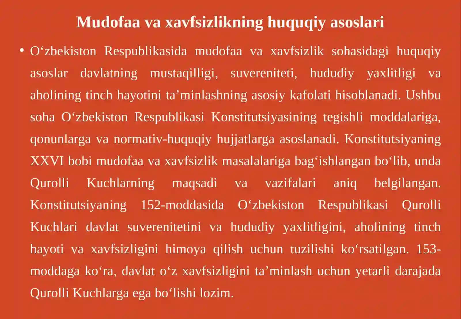 O‘zbekiston Respublikasida mudofaa va xavfsizlik 4
