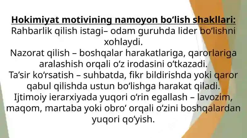 Motivlar Hokimyat motivi 4