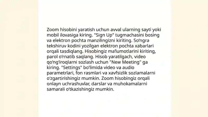 Zoom platformasida konfirensiya yaratish va unga foydalanuvchilarni ulash va boshqarish 4