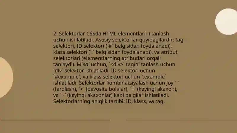 CSS Sintaksisi Asoslari 4