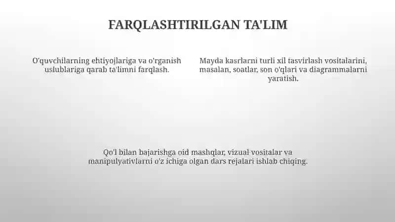 Husnixat daqiqalarini tashkil qilish darslari rejasi va ishlanmasini tuzish 4