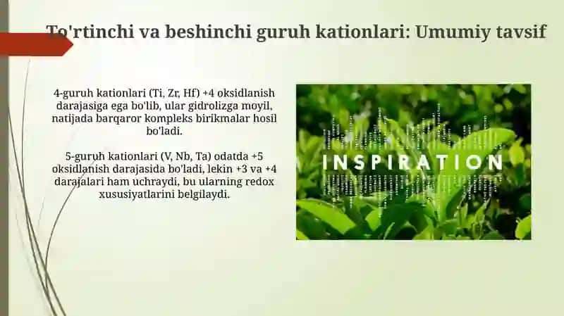 To'rtinchi va beshinchi guruh kationlari birikmalarining qishloq xo'jaligidagi ahamiyati 4