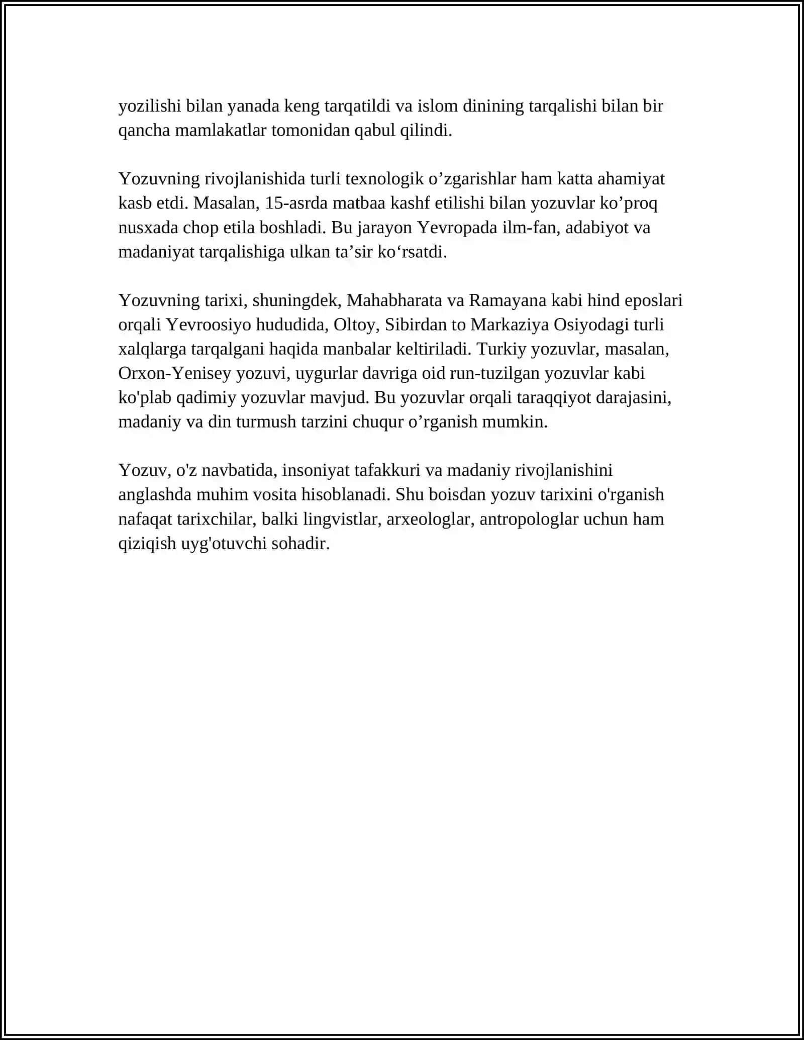 Yozuvning kelib chiqishi va tarixi 4