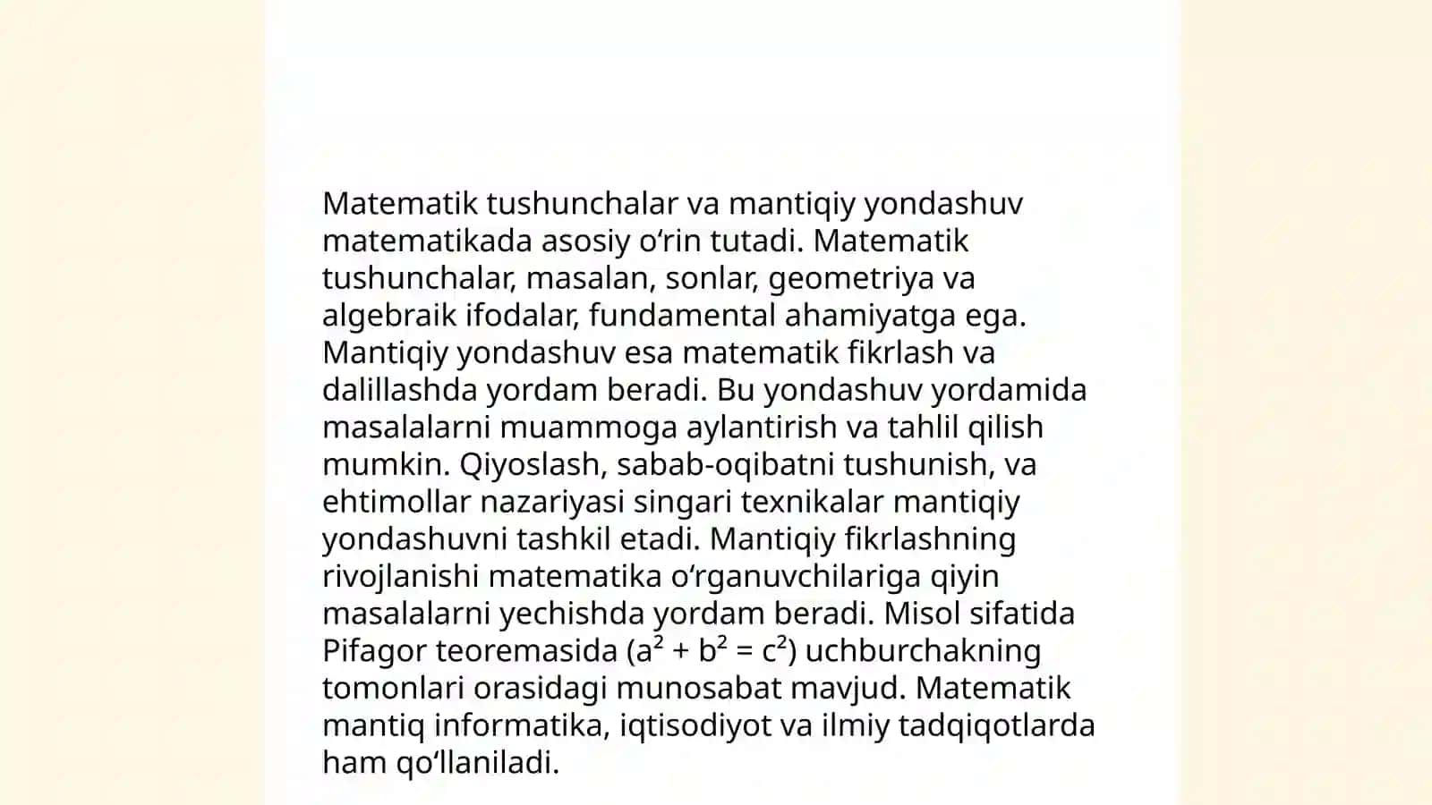 Matematik tushunchani shakllantirish manbalari 4