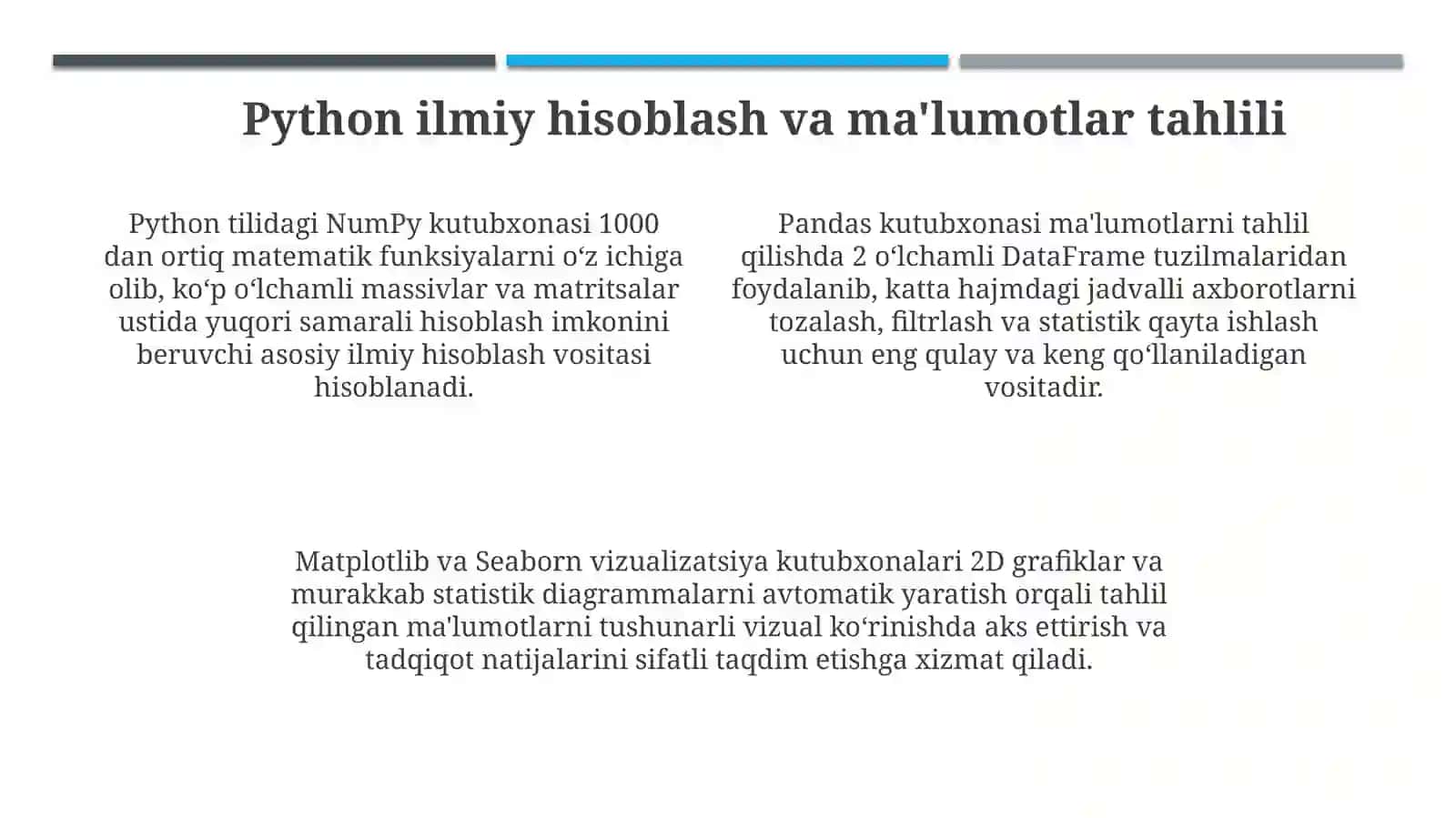 Dasturlash muhitlarida (Python, MATLAB, Mathcad, Maple va boshqalar) modellashtirish 4