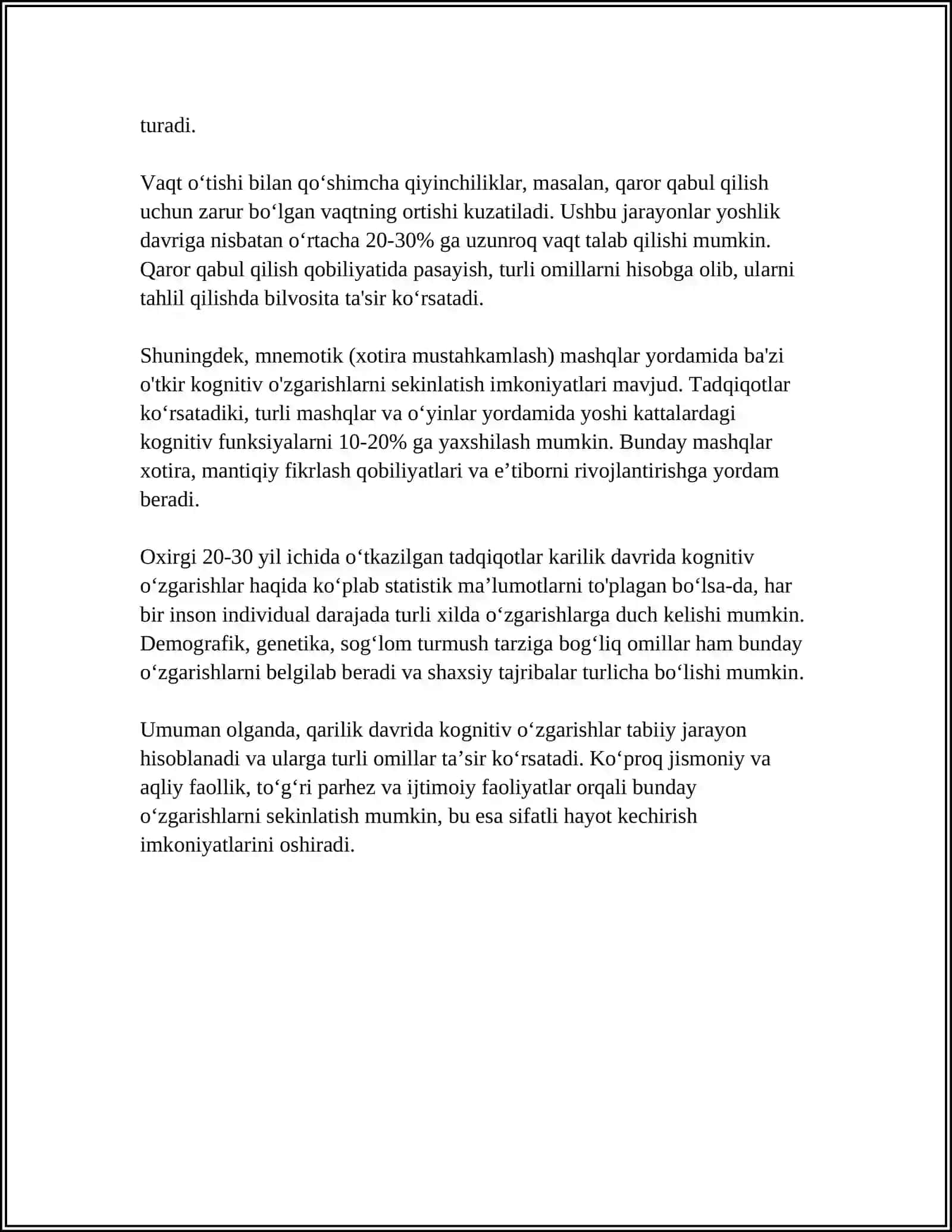 QARILIK DAVRIDA BILISH JARAYONLARIDAGI O‘ZGARISHLAR 4