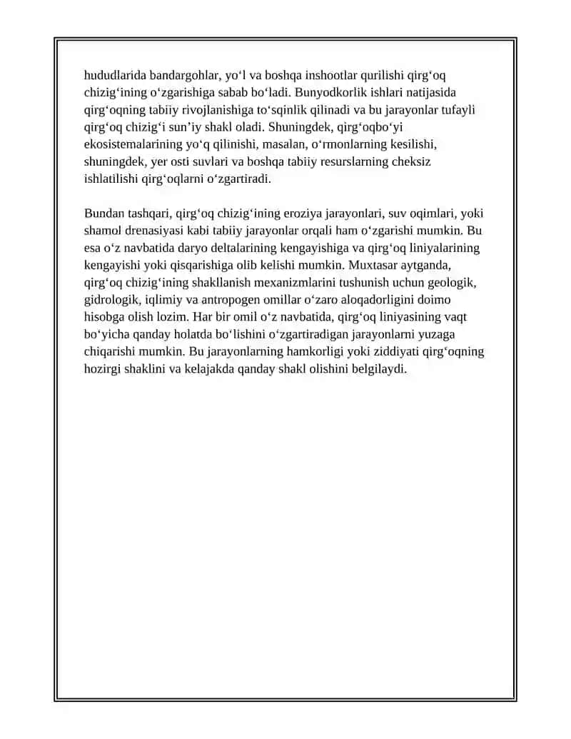 DENGIZ VA OKEANLAR QIRGʻOQLARI VA ULARNING HOSIL BOʻLISHI VA OʻZGARISHI 4