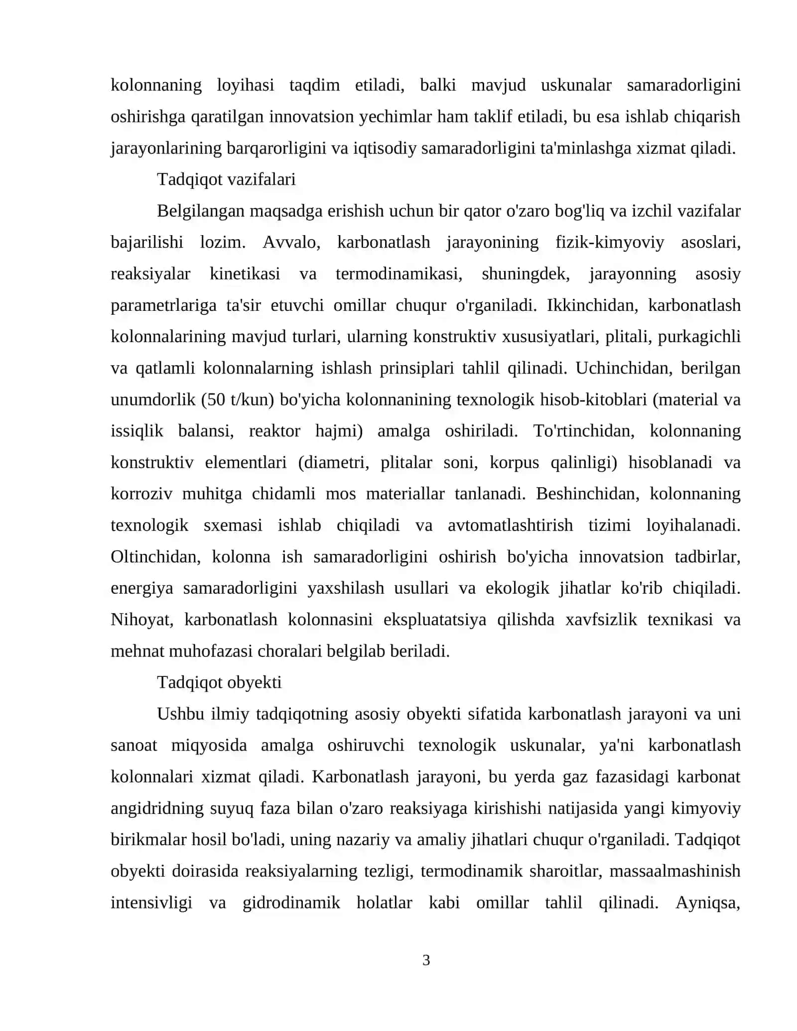 Unumdorligi 50 t/kun bo'lgan karbonatlash kolonnasini loyihalash va ish samaradorligini oshirish 4
