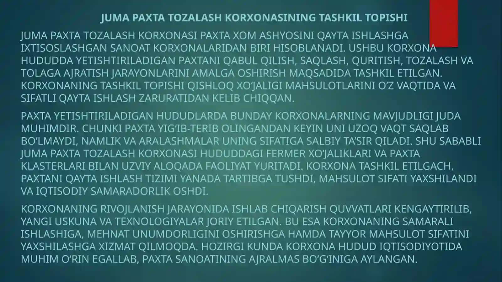 Juma paxta tozalash korxonasi 4