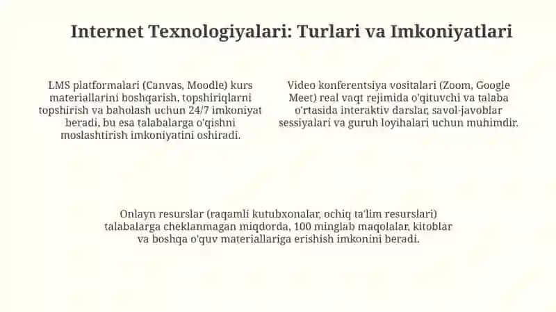 Masofaviy Ta'lim va Internet Texnologiyalari 4