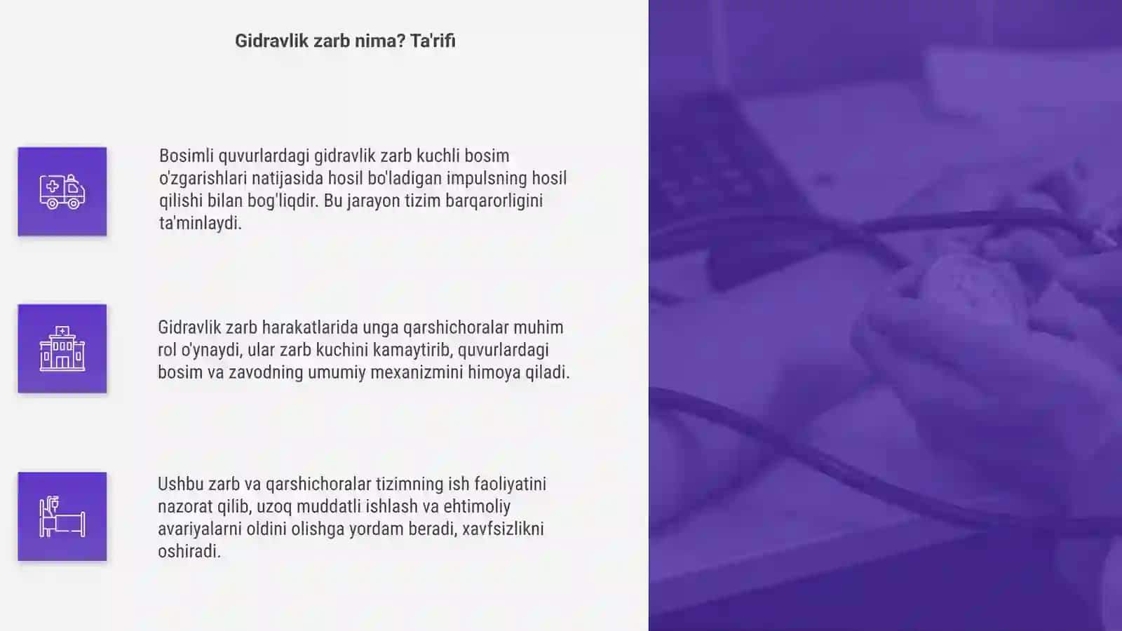 Bosimli quvurlardagi gidravlik zarb va unga qarshichoralar 4