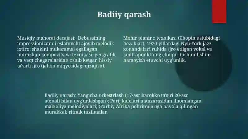 Musiqaviy badiiy didning darajasi 4