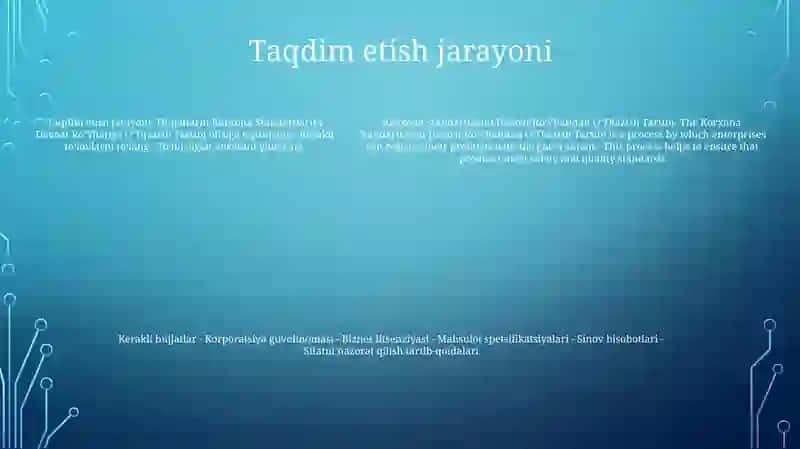 Korxona Standartlarini Davoat RoʻYhatidan OʻTkazish Tartibi 4